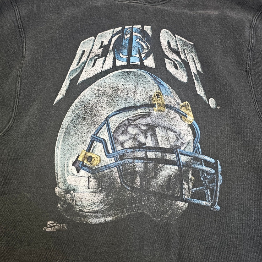 Vintage Penn State Nittany Lions Football Helmet Sweatshirt Mens Medium USA‎ - Picture 3 of 7